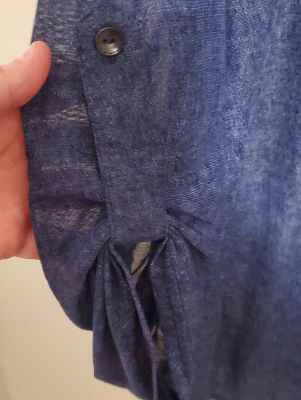 Ember Missy Indigo Semi Sheer Button-Up Shirt Size XL - Picture 3 of 7